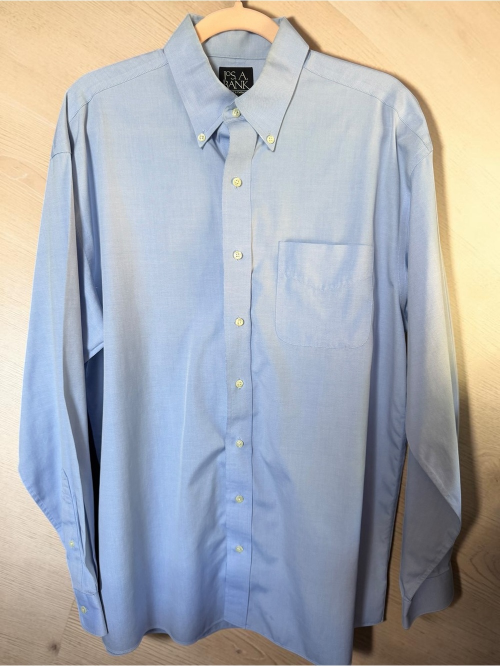 Jos. A. Bank Blue Button Down Dress Shirt Men’s 16-36 Traveler Collection Oxford